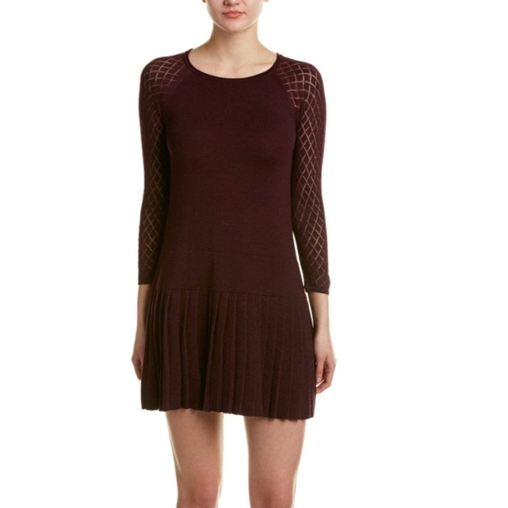 Shoshanna Lisette Sweater Dress in Aubergine—Sz L